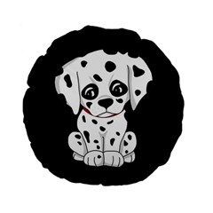 Cute Dalmatian Puppy  Standard 15  Premium Flano Round Cushions by Valentinaart