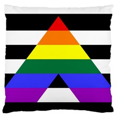 Straight Ally Flag Large Cushion Case (one Side) by Valentinaart