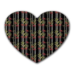 Bamboo Pattern Heart Mousepads by ValentinaDesign