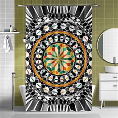 High Contrast Mandala Shower Curtain 48  X 72  (small)  by linceazul