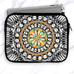 High Contrast Mandala Apple Ipad 2/3/4 Zipper Cases by linceazul