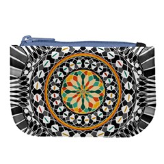 High Contrast Mandala Large Coin Purse by linceazul