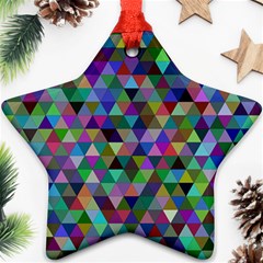 Triangle Tile Mosaic Pattern Star Ornament (two Sides) by Nexatart