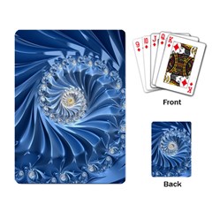 Blue Fractal Abstract Spiral Playing Card by Nexatart