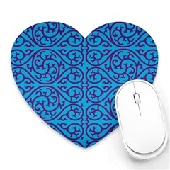 Monogram Blue Purple Background Heart Mousepads by Nexatart