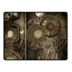 Stemapunk Design With Clocks And Gears Double Sided Fleece Blanket (small)  by FantasyWorld7