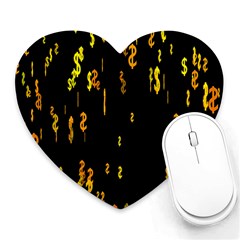 Animated Falling Spinning Shining 3d Golden Dollar Signs Against Transparent Heart Mousepads by Mariart