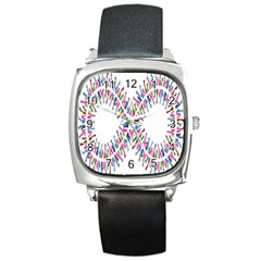 Free Symbol Hands Square Metal Watch by Mariart