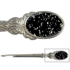 Falling Spinning Silver Stars Space White Black Letter Openers by Mariart