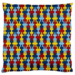 Fuzzle Red Blue Yellow Colorful Large Cushion Case (one Side) by Mariart