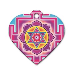 Kali Yantra Inverted Rainbow Dog Tag Heart (one Side) by Mariart