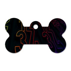 Neon Number Dog Tag Bone (two Sides) by Mariart