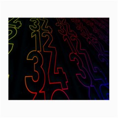 Neon Number Small Glasses Cloth (2-side) by Mariart