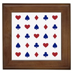 Playing Cards Hearts Diamonds Framed Tiles by Mariart