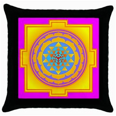 Triangle Orange Pink Throw Pillow Case (black) by Mariart