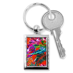 Aloha Hawaiian Flower Floral Sexy Summer Orange Key Chains (rectangle)  by Mariart