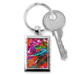 Aloha Hawaiian Flower Floral Sexy Summer Orange Key Chains (Rectangle)  Front