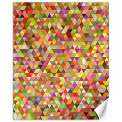 Multicolored Mixcolor Geometric Pattern Canvas 11  X 14   by paulaoliveiradesign