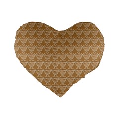 Cake Brown Sweet Standard 16  Premium Heart Shape Cushions by Mariart