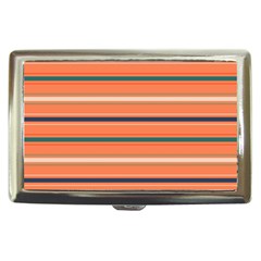 Horizontal Line Orange Cigarette Money Cases by Mariart