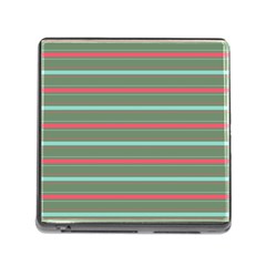 Horizontal Line Red Green Memory Card Reader (square) by Mariart