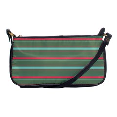 Horizontal Line Red Green Shoulder Clutch Bags by Mariart