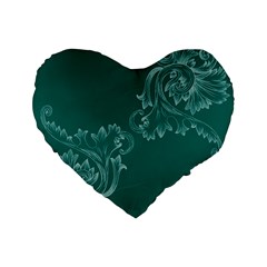 Leaf Green Blue Sexy Standard 16  Premium Heart Shape Cushions by Mariart