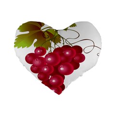 Red Fruit Grape Standard 16  Premium Heart Shape Cushions by Mariart