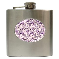 Vegetable Cabbage Purple Flower Hip Flask (6 Oz) by Mariart