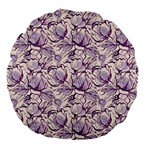 Vegetable Cabbage Purple Flower Large 18  Premium Flano Round Cushions Front