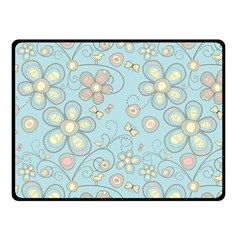 Flower Blue Butterfly Bird Yellow Floral Sexy Fleece Blanket (small) by Mariart