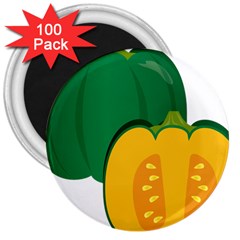 Pumpkin Peppers Green Yellow 3  Magnets (100 Pack) by Mariart