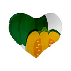 Pumpkin Peppers Green Yellow Standard 16  Premium Heart Shape Cushions by Mariart