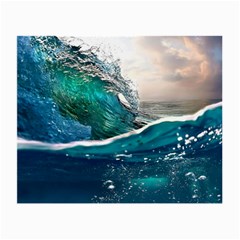 Sea Wave Waves Beach Water Blue Sky Small Glasses Cloth by Mariart