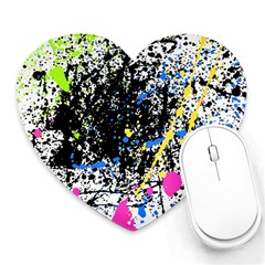 Spot Paint Pink Black Green Yellow Blue Sexy Heart Mousepads by Mariart