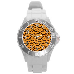 Pattern Halloween Bats  Icreate Round Plastic Sport Watch (l) by iCreate