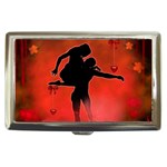 Dancing Couple On Red Background With Flowers And Hearts Cigarette Money Cases Front