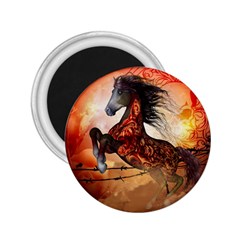 Awesome Creepy Running Horse With Skulls 2 25  Magnets by FantasyWorld7