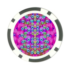 Festive Metal And Gold In Pop Art Poker Chip Card Guard by pepitasart