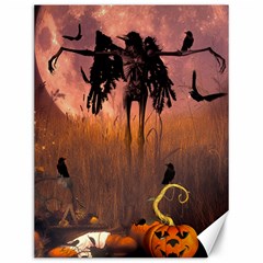 Halloween Design With Scarecrow, Crow And Pumpkin Canvas 12  X 16   by FantasyWorld7