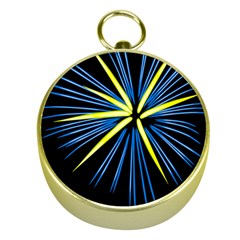 Fireworks Blue Green Black Happy New Year Gold Compasses by Mariart