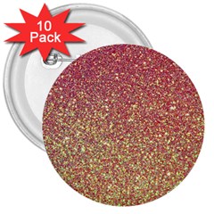 Rose Gold Sparkly Glitter Texture Pattern 3  Buttons (10 Pack)  by paulaoliveiradesign