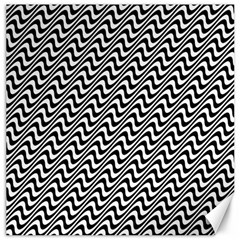 Black And White Waves Illusion Pattern Canvas 16  X 16   by paulaoliveiradesign