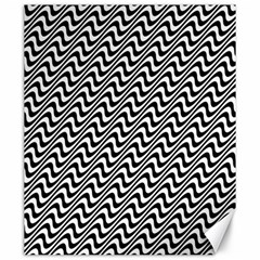 Black And White Waves Illusion Pattern Canvas 20  X 24   by paulaoliveiradesign