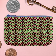 Zig Zag Multicolored Ethnic Pattern Large Coin Purse by dflcprintsclothing