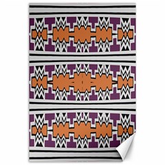 Purple And Brown Shapes                                  Canvas 24  X 36  by LalyLauraFLM