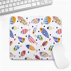 Love Fish Seaworld Swim Blue White Sea Water Cartoons Rainbow Large Mousepads by Mariart