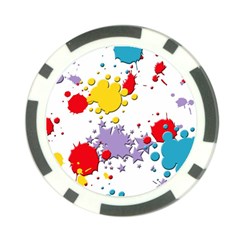 Paint Splash Rainbow Star Poker Chip Card Guard by Mariart