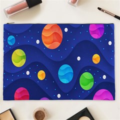 Planet Space Moon Galaxy Sky Blue Polka Cosmetic Bag (xxl)  by Mariart