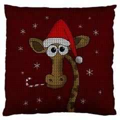 Christmas Giraffe  Large Flano Cushion Case (two Sides) by Valentinaart